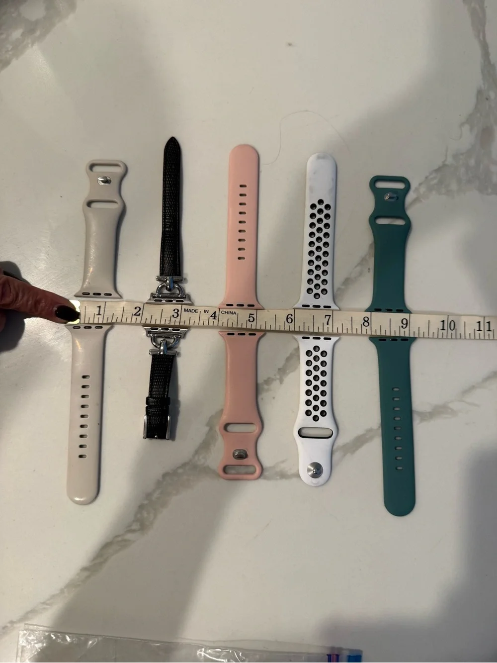 Silicone Replacement Smartwatch Bands - Pink, White & Teal